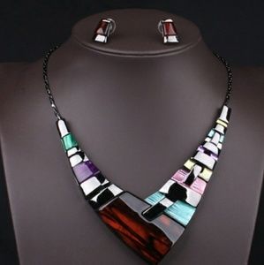 Resin Statement Necklace set